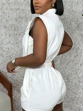 Sleeveless Solid Color Asymmetrical Romper